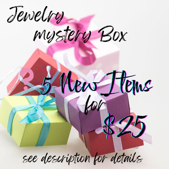 Jewelry Mystery Box - 5 New Items for $25 - earrings bracelet necklace ring NWT - Picture 1 of 2